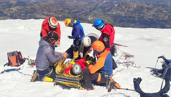 Dos turistas polacos resultaron heridos tras una avalancha registrada en el nevado Huascarán. (Foto: COER)