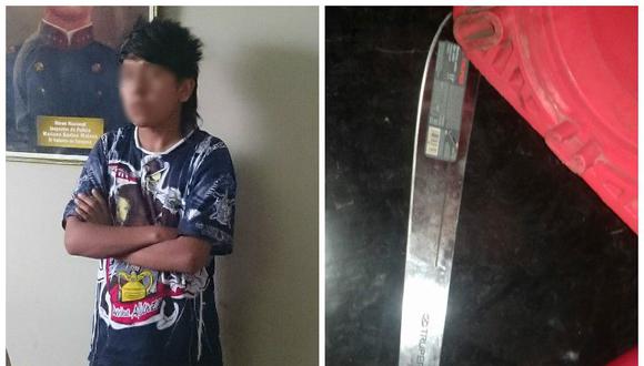 Menor de 14 años robaba utilizando un machete para amedrentar
