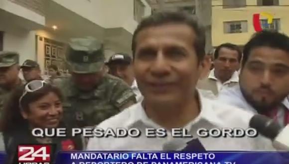 ​Ollanta Humala llama “gordo” a reportero de Panamericana (VIDEO)