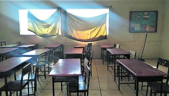 Mil 200 estudiantes del colegio Rafael Loayza Guevara estudian en aulas con daños.  Este 22 de setiembre cumplen aniversario 74 y reiteraran solicitud para reconstrucción de institución. (Foto: GEC)