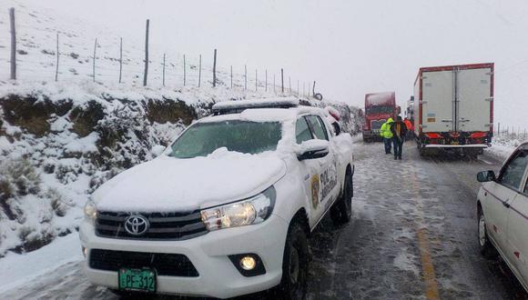 Carretera Central: Por nevada cierran pase de La Oroya a Huánuco y Pasco 