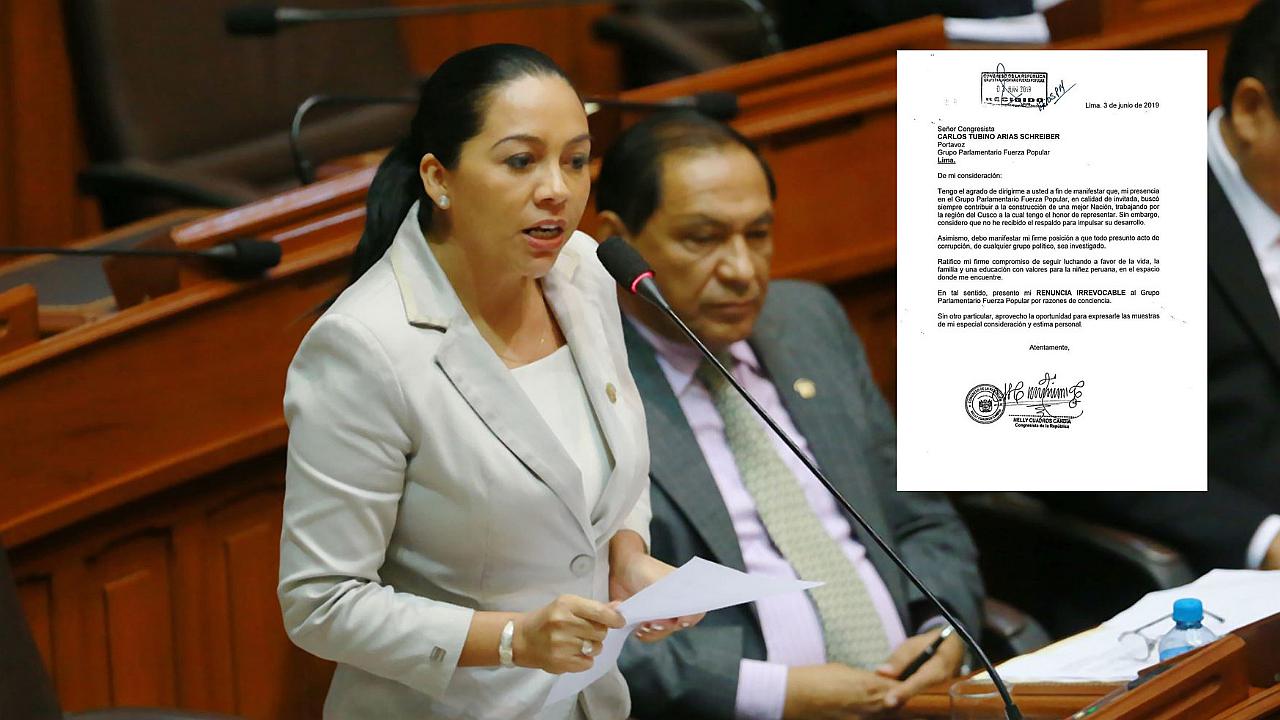 Nelly Cuadros renuncia a la bancada de Fuerza Popular 
