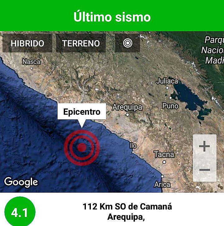 ​Sismo de 4.1 grados se registra en Arequipa