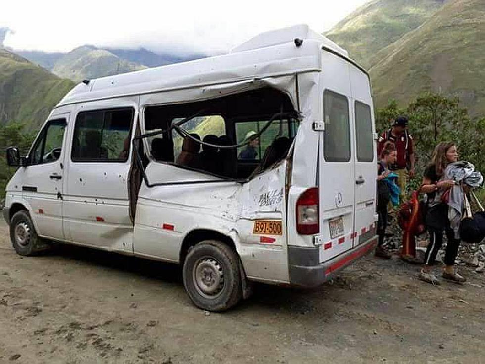 Roca cae sobre vehículo y mata a turista en la ruta Cusco - Machu Picchu 