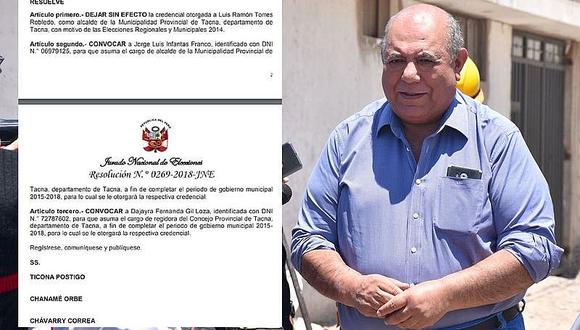 JNE deja sin efecto credencial de alcalde otorgada a Luis Torres Robledo 