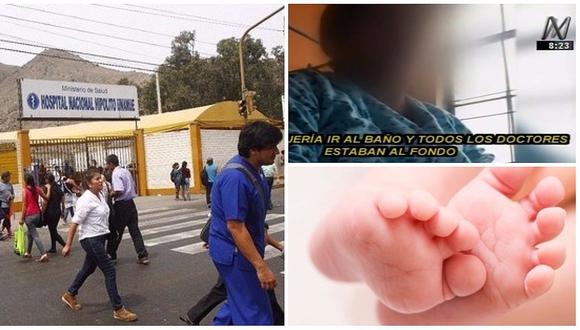 Bebé que nació en baño de hospital Hipólito Unanue presenta derrame cerebral (VIDEO)