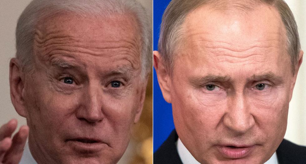 Imagen de Joe Biden y Vladimir Putin. (Fotos: Eric BARADAT y Pavel Golovkin/ AFP).