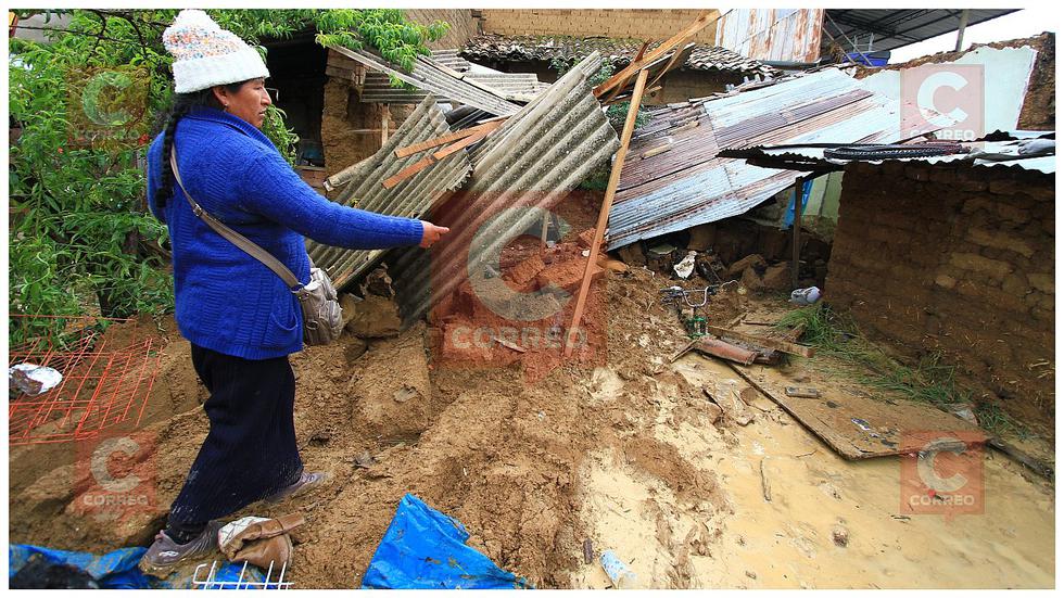 Viviendas se caen por lluvias en Huancayo (FOTOS)