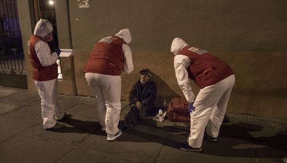 Operativo de recojo/apoyo para las personas que viven en las calles del centro de Lima que son vulnerables y propensas a contagiarse de COVID-19 Fotos: Mario Zapata / GEC