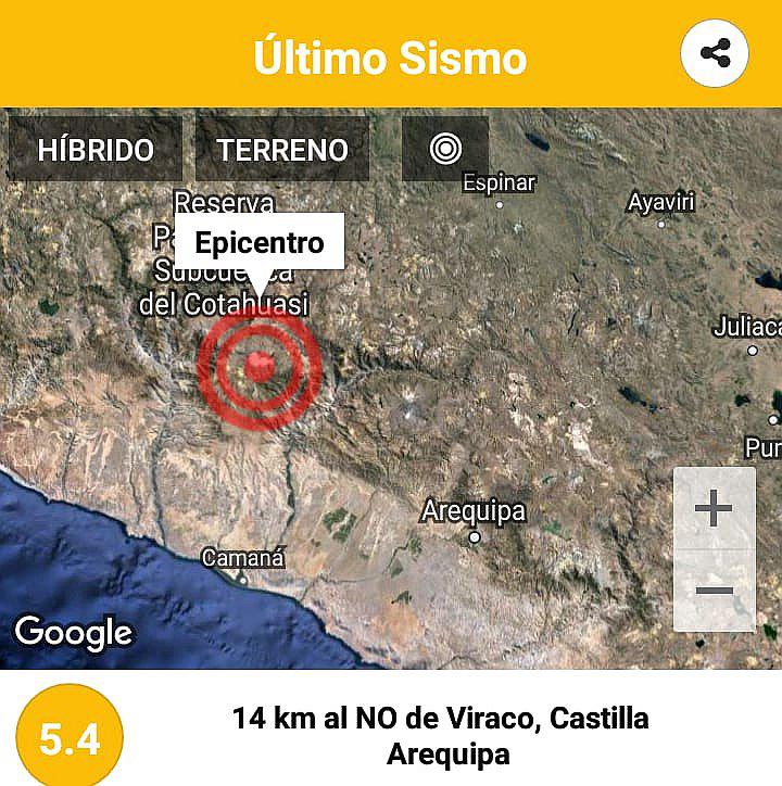 ​Fuerte sismo de 5.4 grados asusta a arequipeños en medio de intensa lluvia
