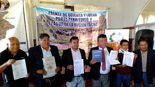 Frente realizará consulta popular para recuperar territorio tacneño ocupado por Puno