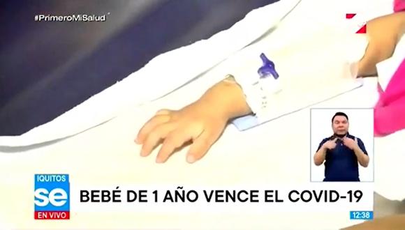 Bebé de 1 año logró vencer al COVID-19 en Iquitos (Captura: TV Perú)