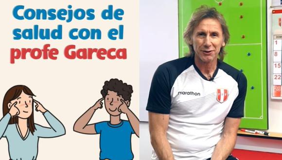Ricardo Gareca dio consejos de salud en campaña de prevención frente al coronavirus (Foto: captura video Ministerio de Educación)