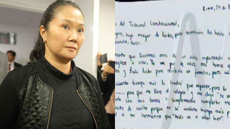 Hija de Keiko Fujimori envía carta al TC: "Les comparto el poema que le escribí a mi mamá"
