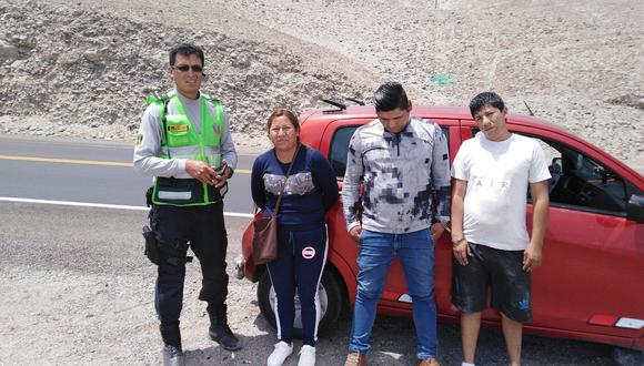 Policías de Carreteras capturan a 4 sospechosos de hurto en Majes