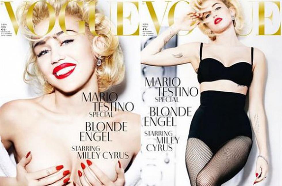 Miley Cyrus posa como Marilyn Monroe en Topless para Mario Testino