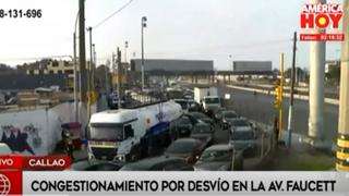 Callao: se registra gran congestión en la Av. Faucett por obras de la Línea 2 del Metro de Lima (VIDEO) 