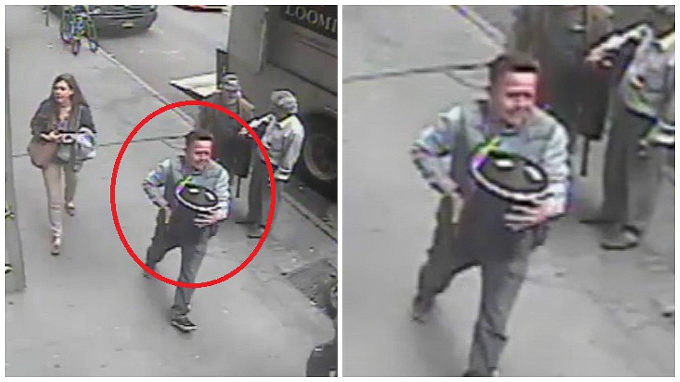 YouTube: sujeto roba un balde repleto de oro a plena luz del día en Manhattan (VIDEO)