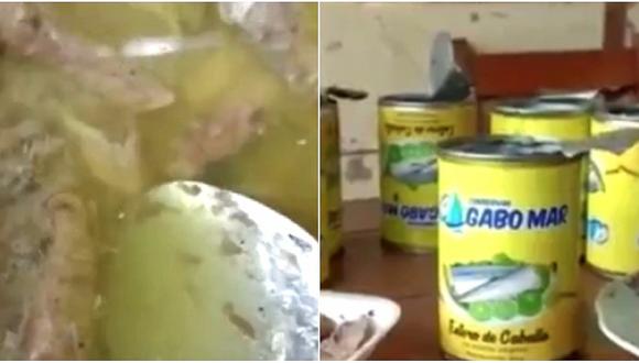 Denuncian presencia de gusanos en conservas de pescado de programa Qali Warma en Iquitos (VIDEO)