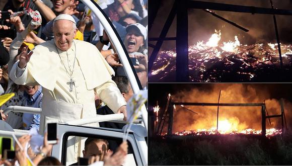Incendian iglesias en nuevos ataques durante visita de Papa a Chile 
