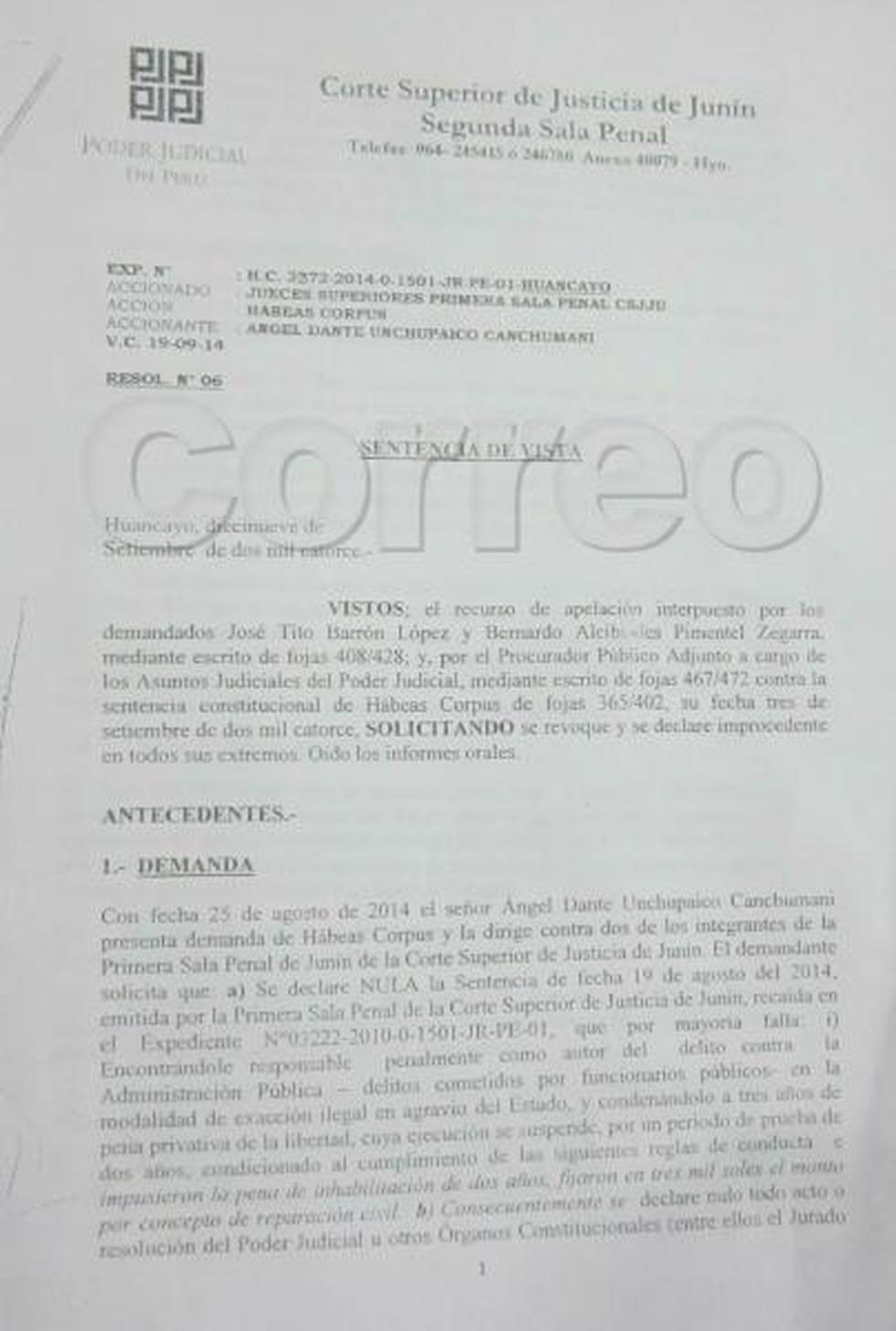 Sala revoca Hábeas Corpus de candidato regional y restablece condena 