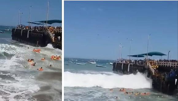 Oleajes anómalos: Turistas casi se ahogan por ver tortugas marinas en Caleta El Ñuro (VIDEO)