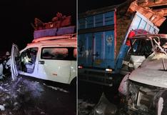 Tacna: Seis muertos en choque de camión y miniván en vía con granizada