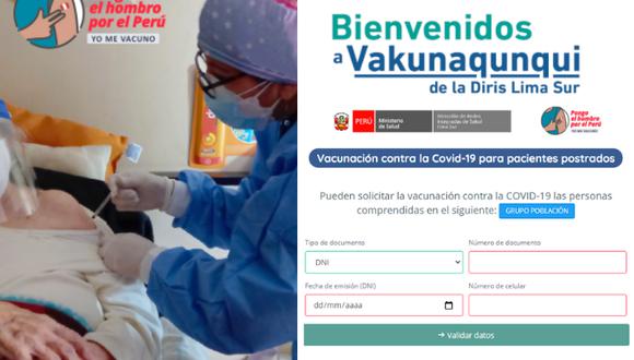 La Diris Lima Sur diseñó portal web que ayuda a este grupo vulnerable a lograr su inoculación contra el COVID-19. (Foto: Diris Lima Sur)
