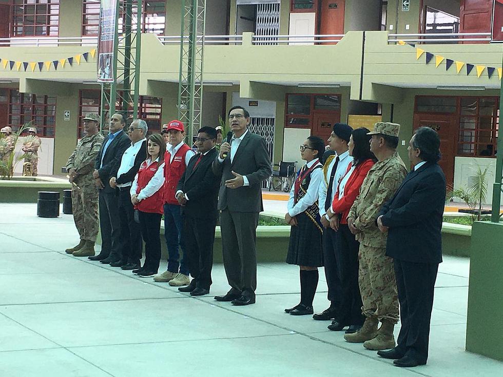 Presidente Vizcarra llegó a Tacna para inaugurar nueva infraestructura de colegio Nuestros Héroes del Pacífico
