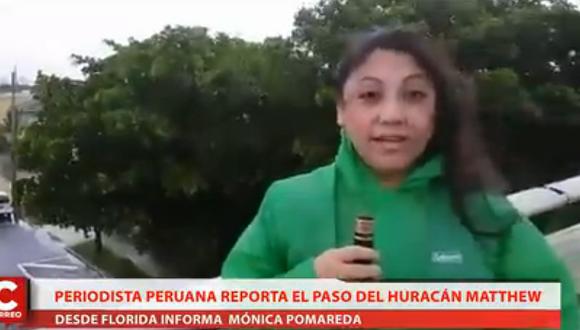 Periodista peruana reporta el paso del huracán Matthew (VIDEO)