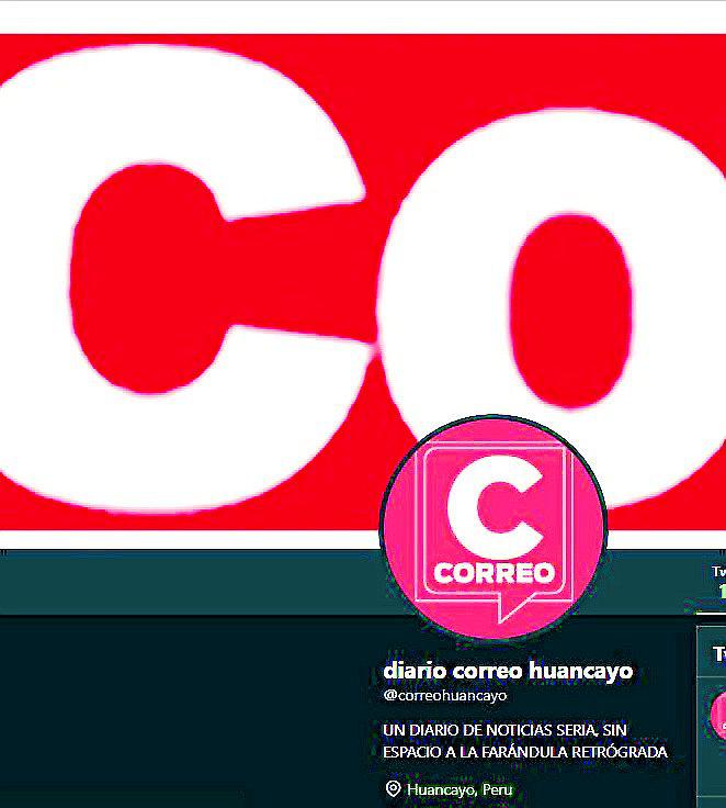 ​Cuidado: Perfil falso de Correo Huancayo ahora está en twitter