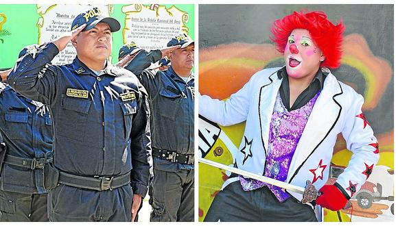 Policía cambia el uniforme por un traje multicolor para arrancar sonrisas a la población