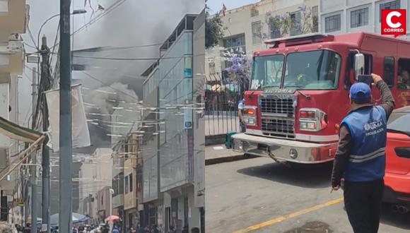 Reportan incendio en Mesa Redonda en Centro de Lima.
