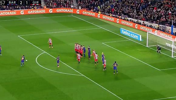 Revive el golazo de tiro libre de Messi frente al Girona (VIDEO)
