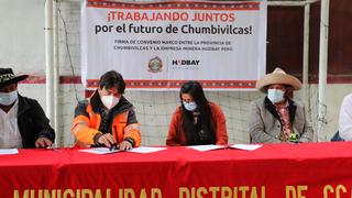 Hudbay y Chumbivilcas suscriben Convenio Marco por 53 millones de soles en Cusco