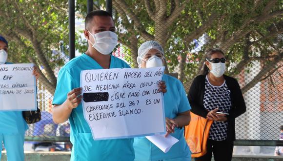 Piura: Médicos del Hospital de Sullana protestan y exigen equipos de protección personal. (GEC)