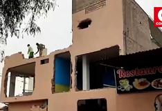 Chancay: mujer demuele casa de tres pisos que construyó en terreno de su exsuegro (VIDEO)