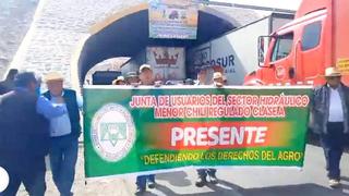 Arequipa: Agricultores cierran túnel del kilómetro 48 en La Joya por paro