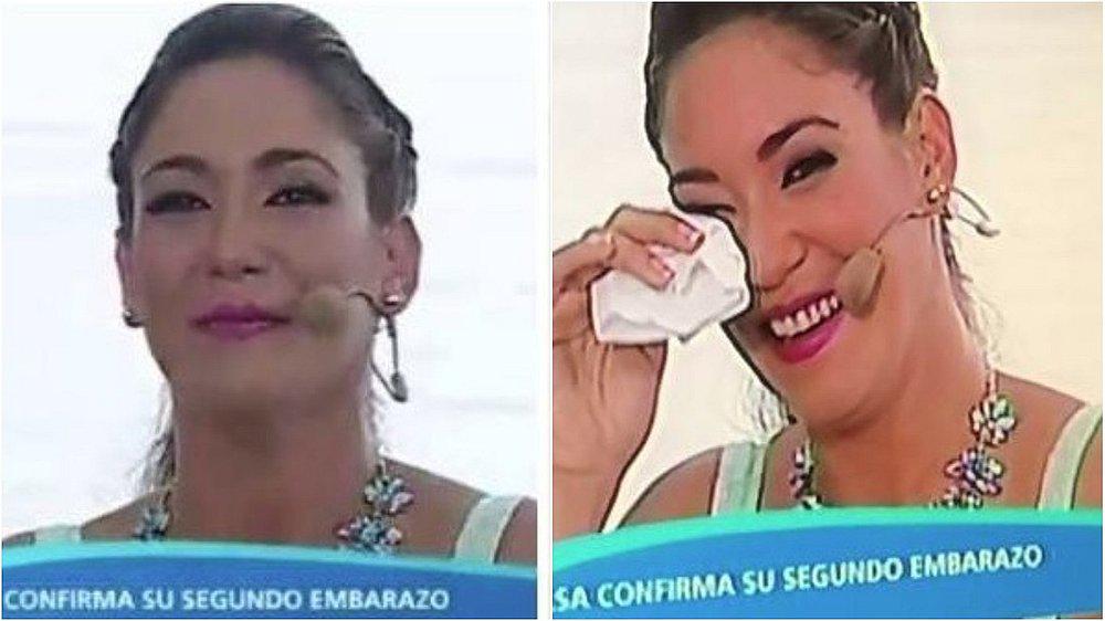 El momento en que ​Tilsa Lozano, entre lágrimas, confirma que está embarazada (VIDEO)
