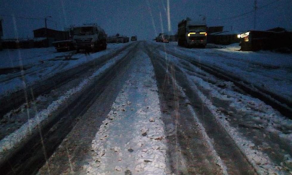 ​Tránsito restringido en la Vía Arequipa- Puno debido a intensa nieve (VIDEO)