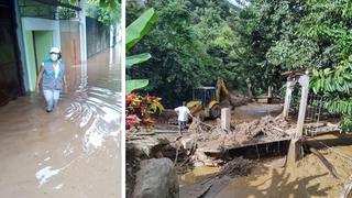 Junín: Puentes artesanales caídos, casas inundadas y a punto de colapsar por lluvias en San Ramón (FOTOS)