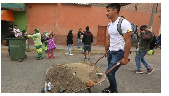 Trujillo: Ofrecen trabajo a población afectada por lluvias y huaicos 