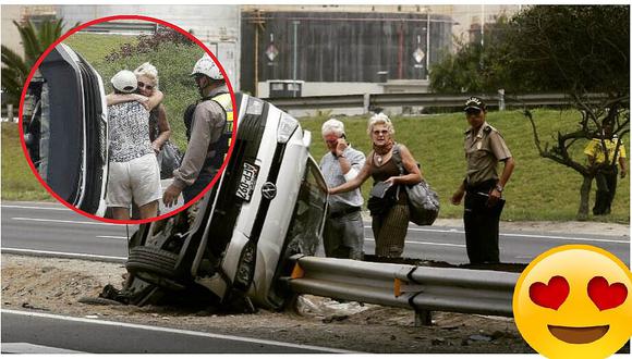 Facebook: pareja de ancianos conmueve al salvarse en aparatoso accidente (FOTOS)