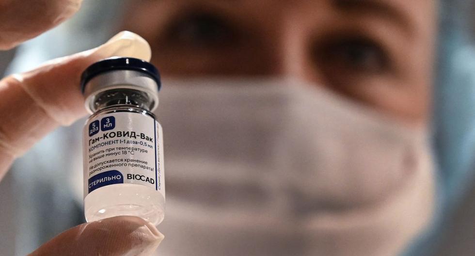 Imagen de la vacuna rusa contra el coronavirus Sputnik V. (Foto: Alexander NEMENOV / AFP).