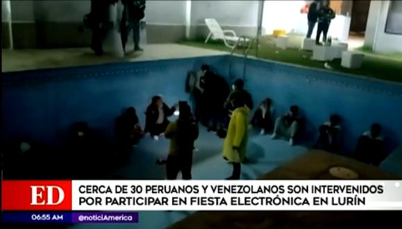 Peruanos y venezolanos participaban en fiesta electrónica pese a crisis sanitaria (Captura: América TV)
