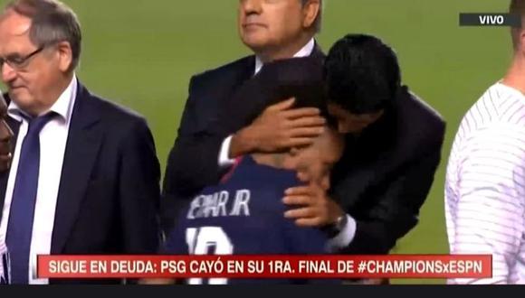 Presidente de PSG buscó consolar a Neymar tras perder final de Champions League  (Foto ESPN)