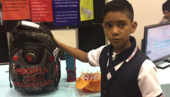Niño mexicano diseña una mochila antibalas "para estar más tranquilo"