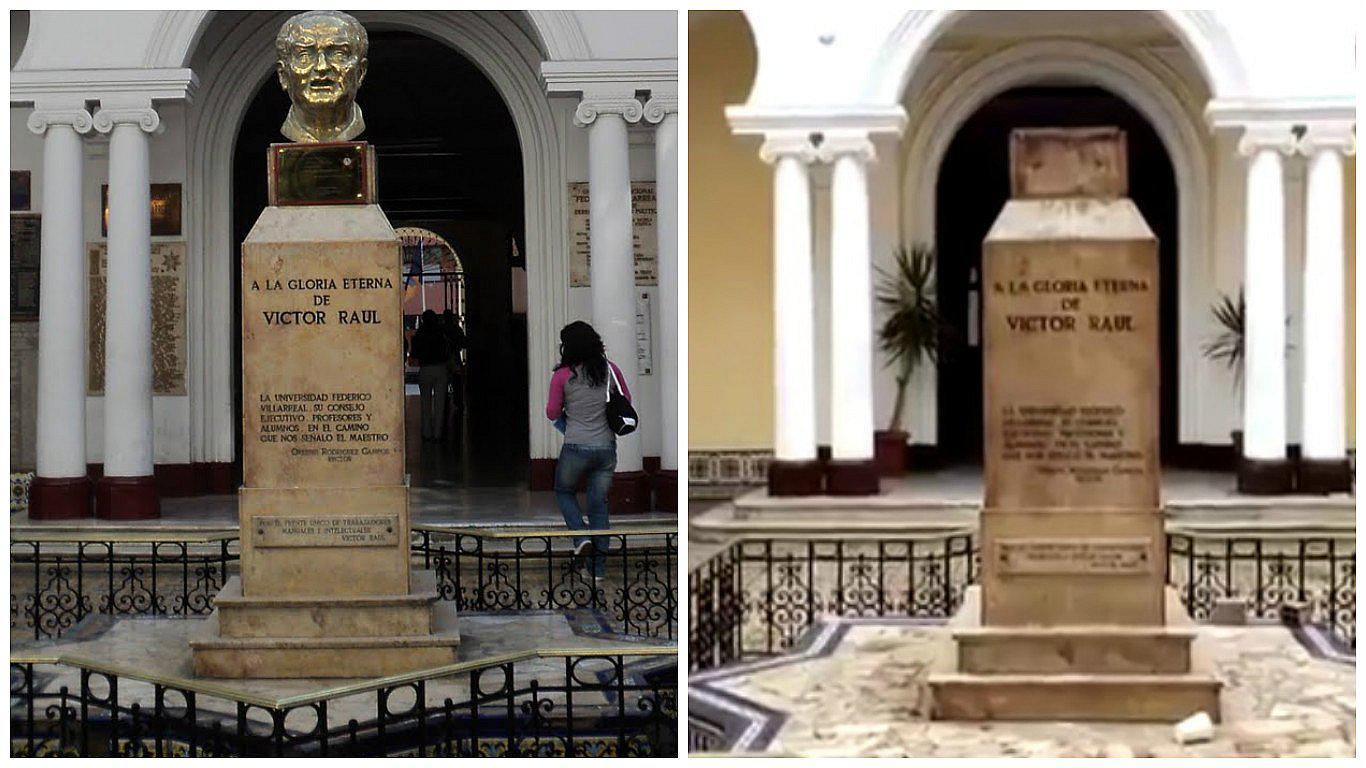 UNFV: Denuncian robo de busto de Haya de la Torre en local central (VIDEO)