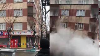 Terremoto en Turquía: graban momento exacto en que edificios se derrumban por fuertes réplicas (VIDEO)