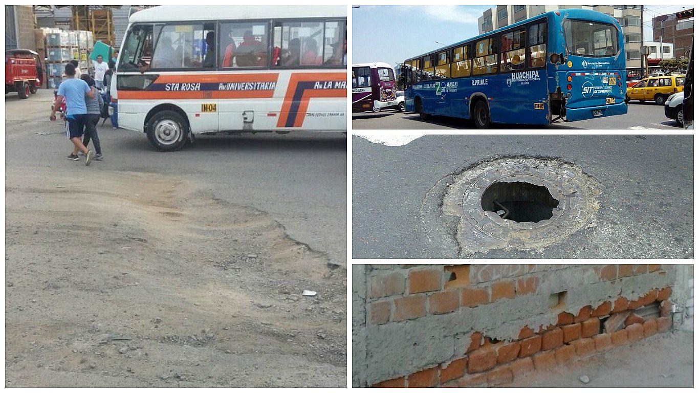 ​Pistas en mal estado generan tráfico y accidentes en el Callao